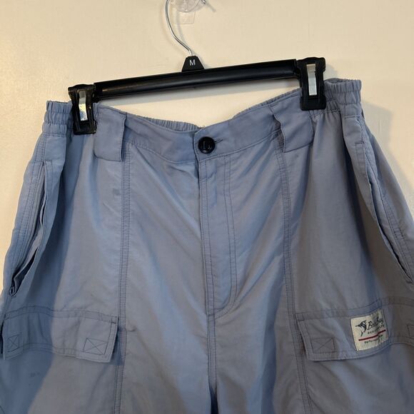 Bimini Bay Men Blue Cargo Shorts Outdoor Fishing XL lightweight elastic waist - Picture 2 of 8